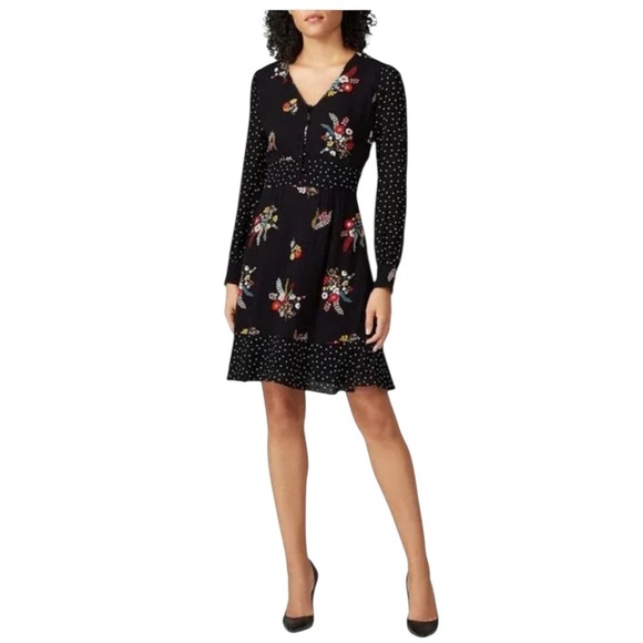 Boden Black Floral Ivy Dress - Picture 3 of 9